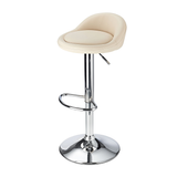 Faux Leather Bar Stool With Polished Chrome Frame - Derring