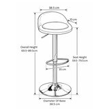 Faux Leather Bar Stool With Polished Chrome Frame - Derring