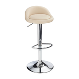 Faux Leather Bar Stool With Polished Chrome Frame - Derring