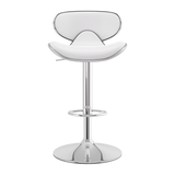 Faux Leather Bar Stool With Polished Chrome Frame - Selworthy