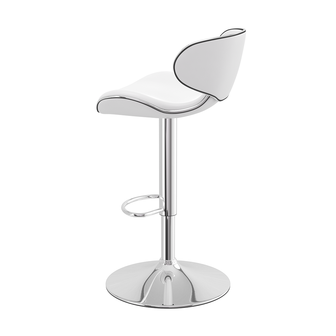 Faux Leather Bar Stool With Polished Chrome Frame - Selworthy