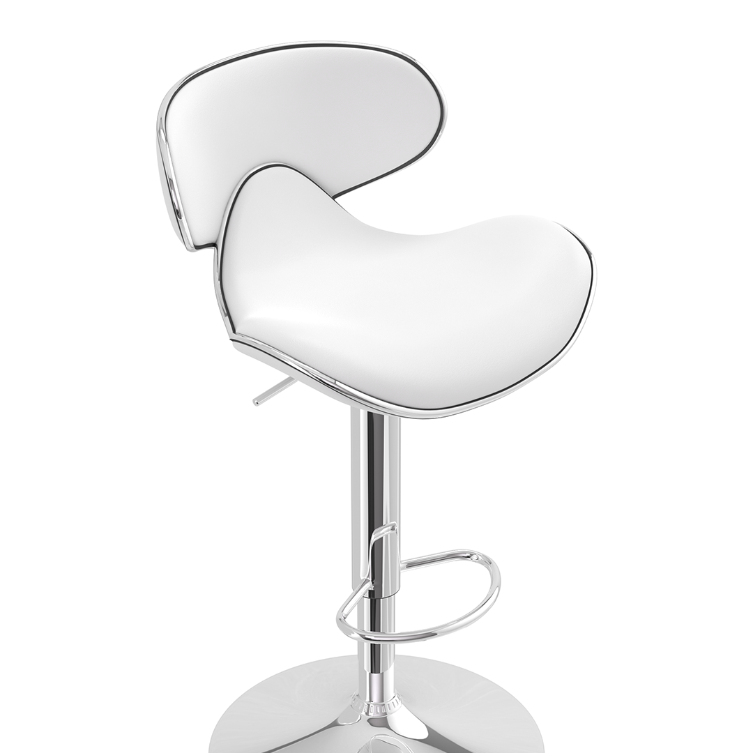 Faux Leather Bar Stool With Polished Chrome Frame - Selworthy