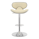 Faux Leather Bar Stool With Polished Chrome Frame - Selworthy