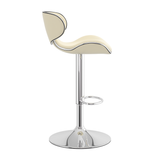 Faux Leather Bar Stool With Polished Chrome Frame - Selworthy