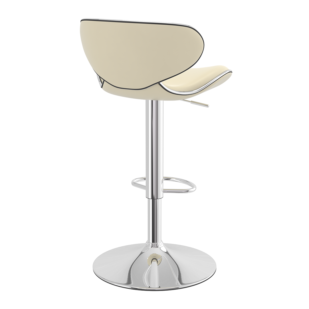Faux Leather Bar Stool With Polished Chrome Frame - Selworthy