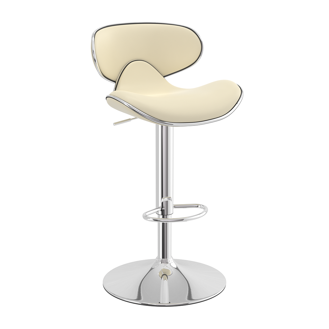 Faux Leather Bar Stool With Polished Chrome Frame - Selworthy