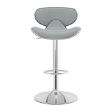 Faux Leather Bar Stool With Polished Chrome Frame - Selworthy