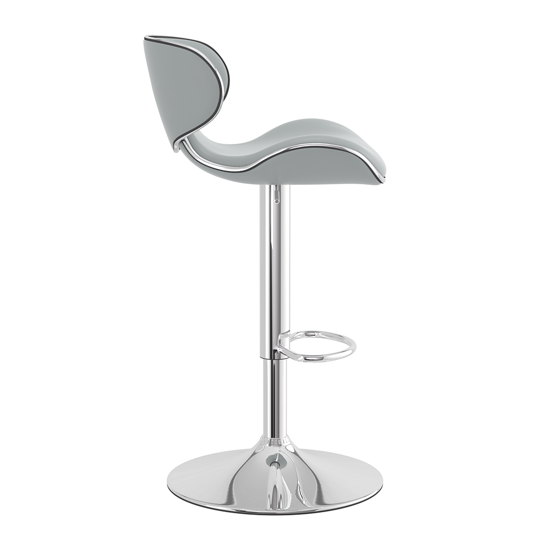 Faux Leather Bar Stool With Polished Chrome Frame - Selworthy