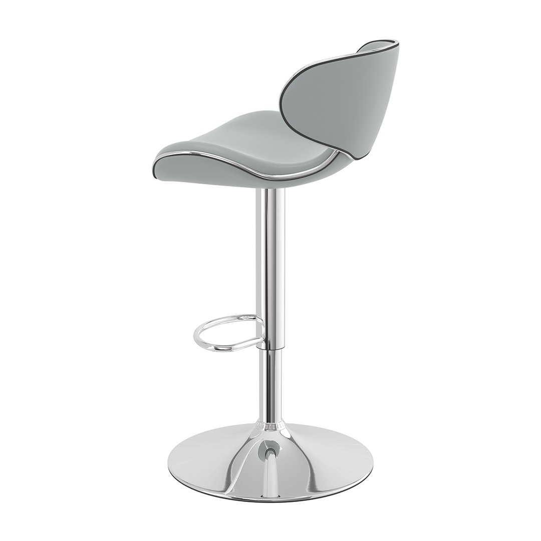 Faux Leather Bar Stool With Polished Chrome Frame - Selworthy
