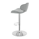 Faux Leather Bar Stool With Polished Chrome Frame - Selworthy