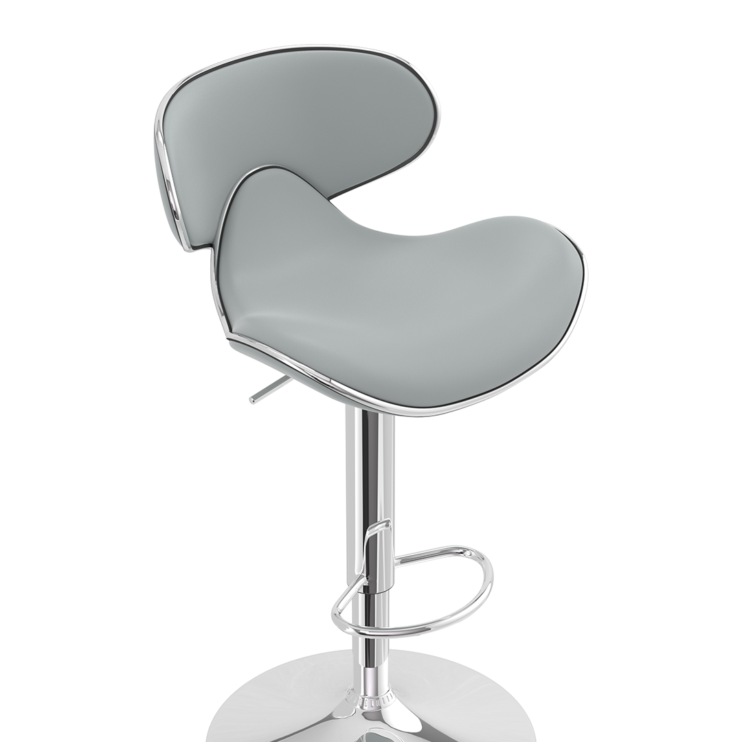 Faux Leather Bar Stool With Polished Chrome Frame - Selworthy