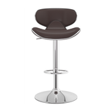 Faux Leather Bar Stool With Polished Chrome Frame - Selworthy
