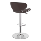 Faux Leather Bar Stool With Polished Chrome Frame - Selworthy