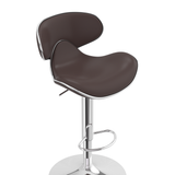 Faux Leather Bar Stool With Polished Chrome Frame - Selworthy