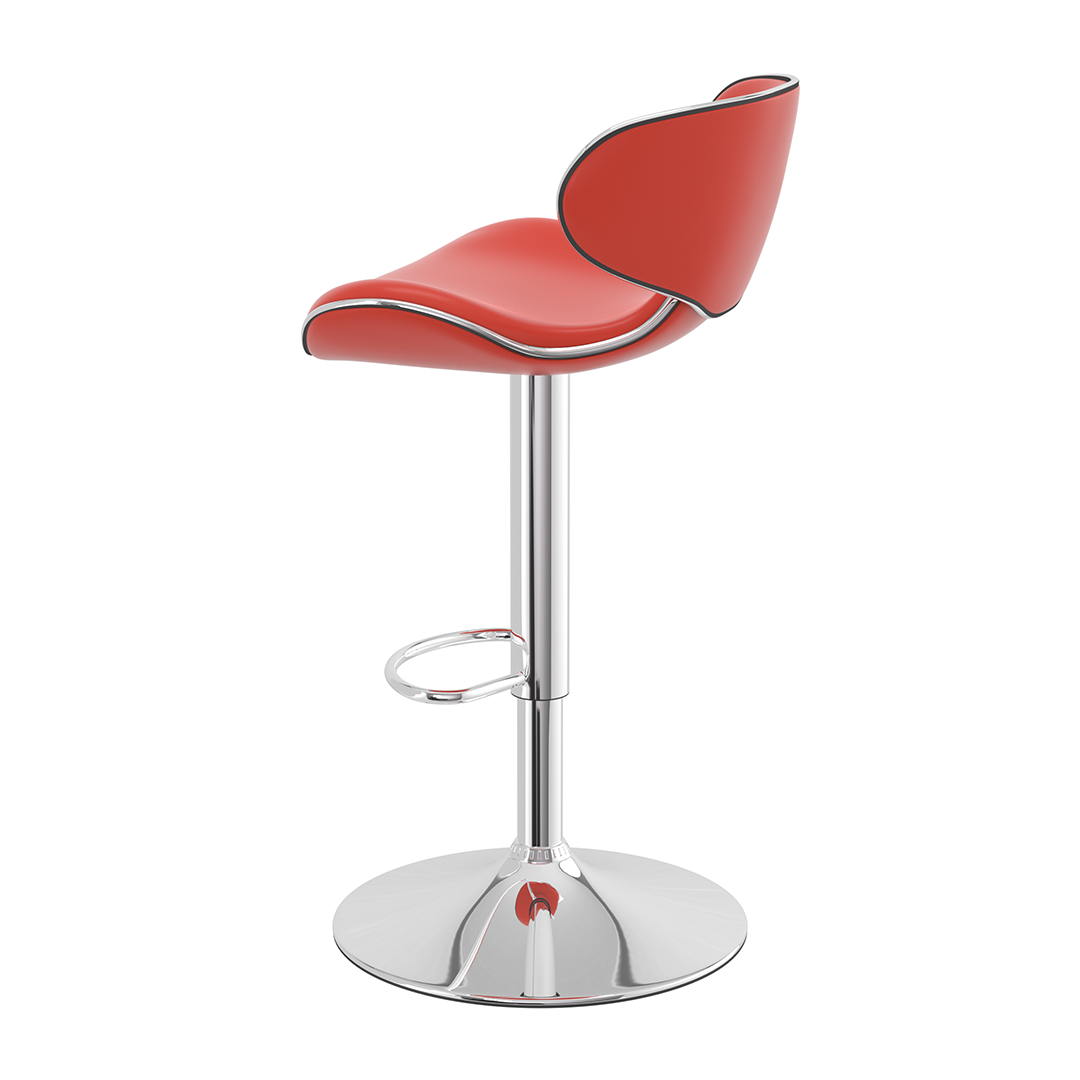 Faux Leather Bar Stool With Polished Chrome Frame - Selworthy