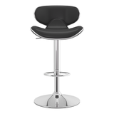 Faux Leather Bar Stool With Polished Chrome Frame - Selworthy
