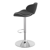 Faux Leather Bar Stool With Polished Chrome Frame - Selworthy