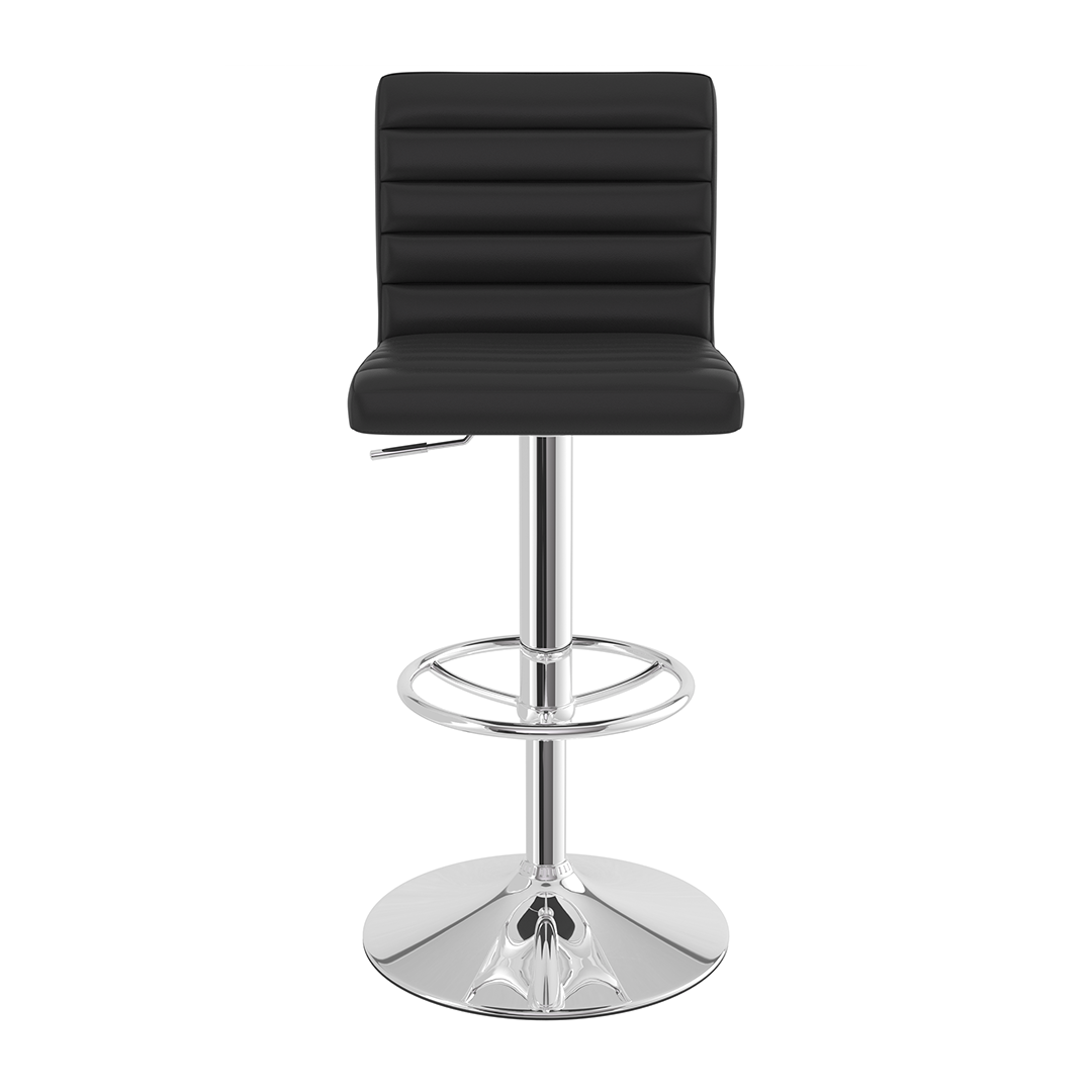 Faux Leather Bar Stool With Polished Chrome Frame - Somerville