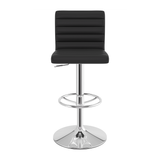 Faux Leather Bar Stool With Polished Chrome Frame - Somerville