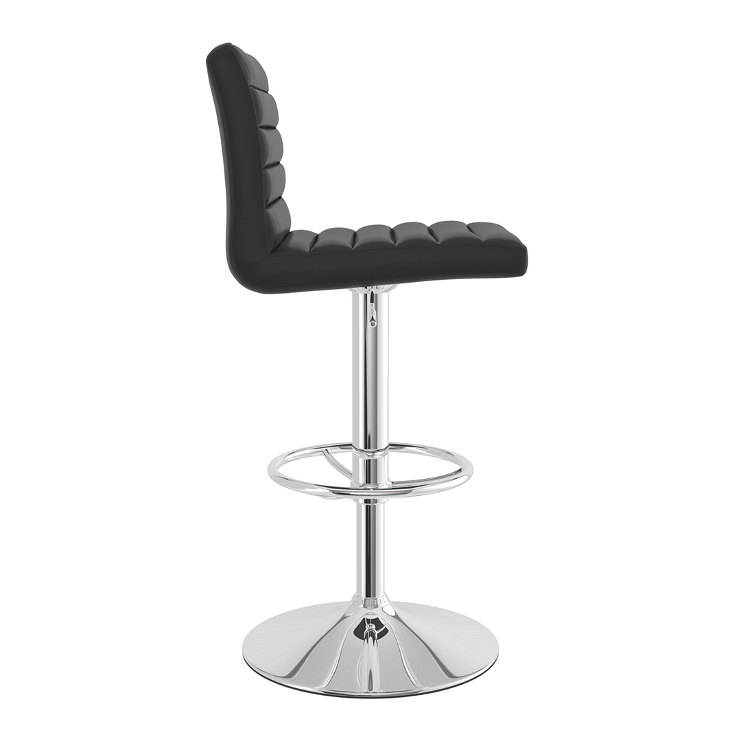 Faux Leather Bar Stool With Polished Chrome Frame - Somerville