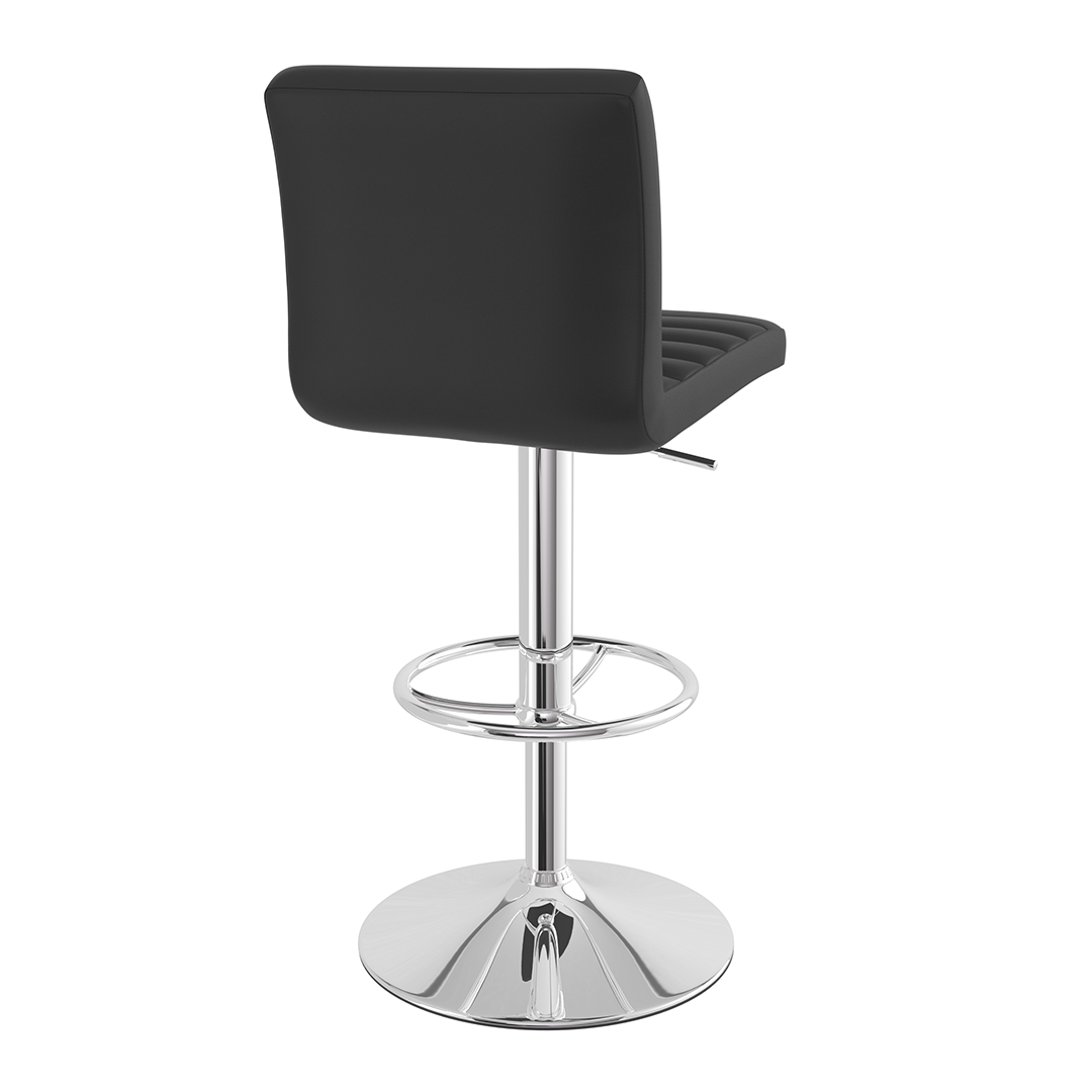 Faux Leather Bar Stool With Polished Chrome Frame - Somerville