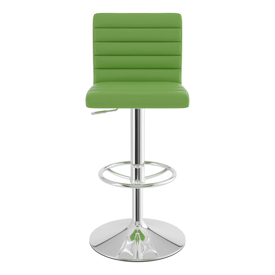 Faux Leather Bar Stool With Polished Chrome Frame - Somerville