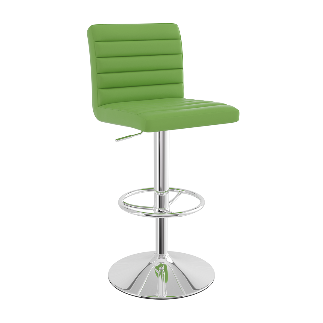 Faux Leather Bar Stool With Polished Chrome Frame - Somerville