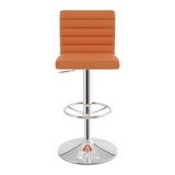 Faux Leather Bar Stool With Polished Chrome Frame - Somerville