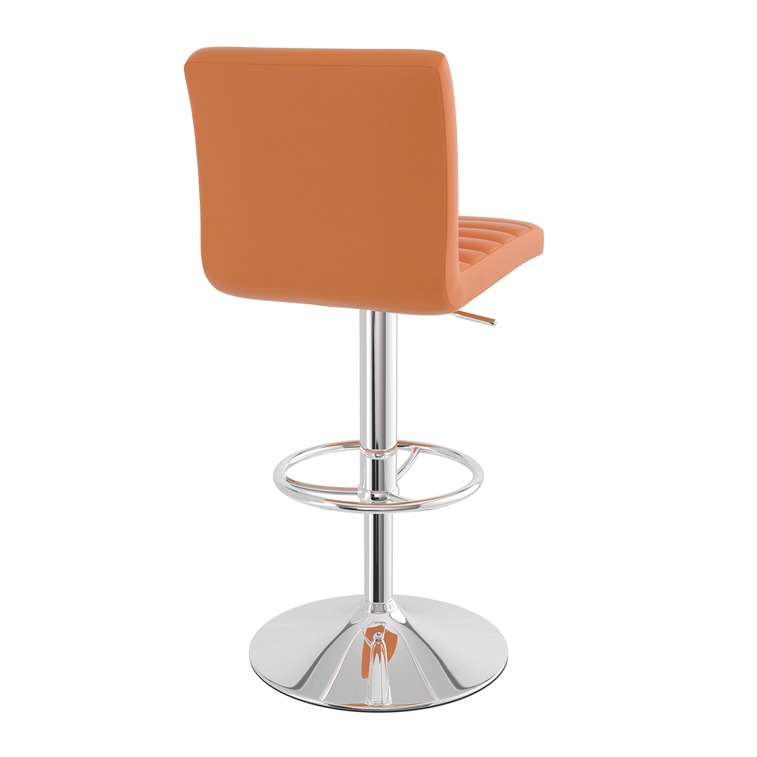 Faux Leather Bar Stool With Polished Chrome Frame - Somerville