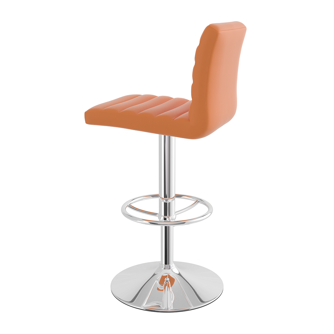 Faux Leather Bar Stool With Polished Chrome Frame - Somerville