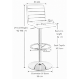 Faux Leather Bar Stool With Polished Chrome Frame - Somerville