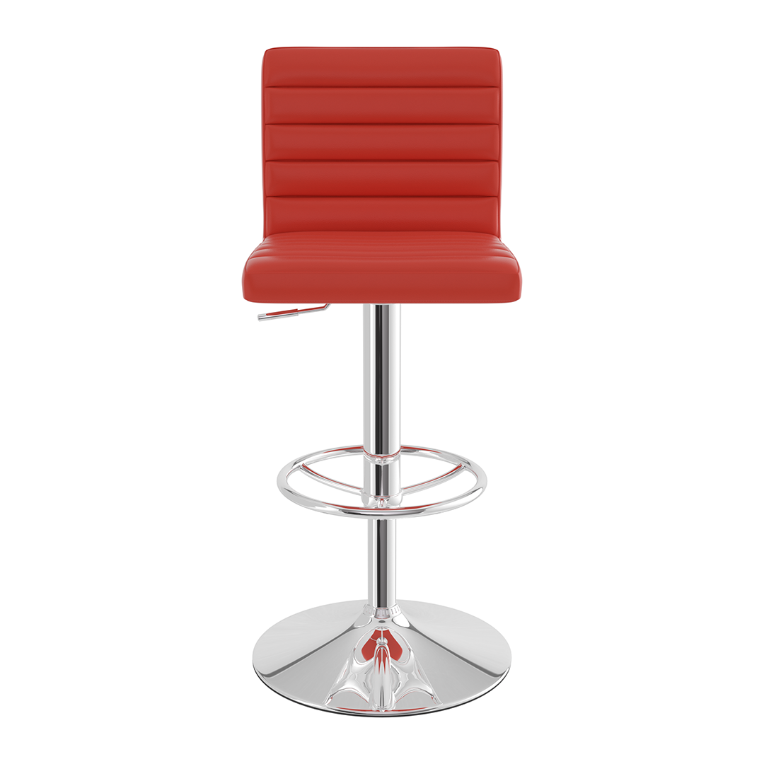 Faux Leather Bar Stool With Polished Chrome Frame - Somerville