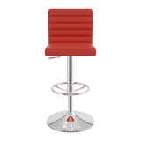 Faux Leather Bar Stool With Polished Chrome Frame - Somerville