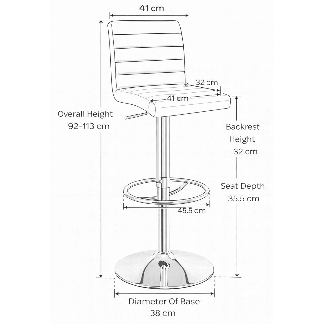 Faux Leather Bar Stool With Polished Chrome Frame - Somerville