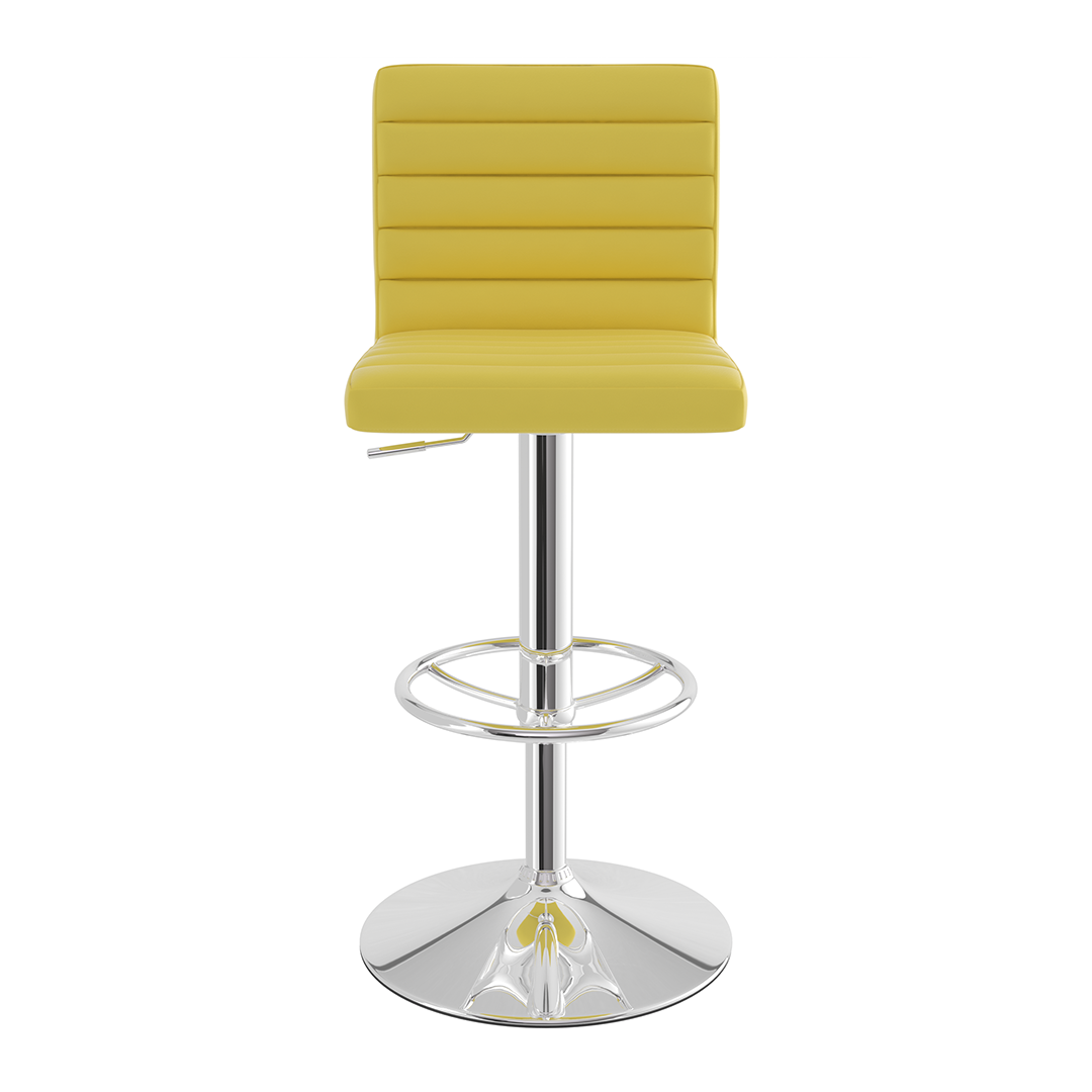 Faux Leather Bar Stool With Polished Chrome Frame - Somerville