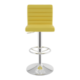 Faux Leather Bar Stool With Polished Chrome Frame - Somerville