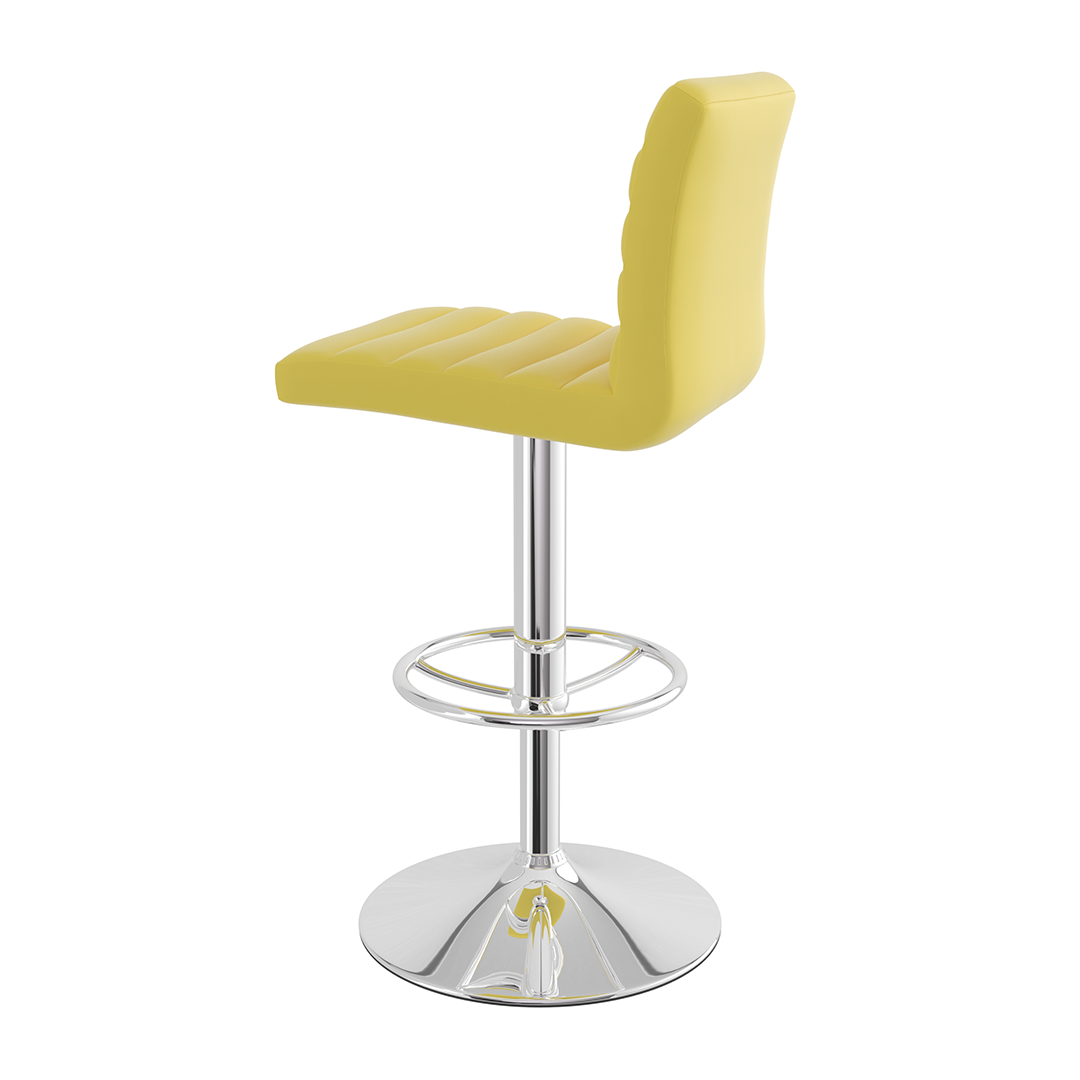 Faux Leather Bar Stool With Polished Chrome Frame - Somerville