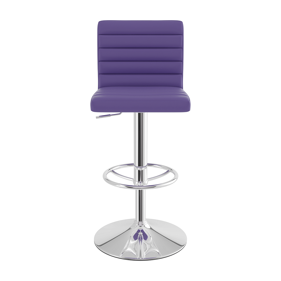 Faux Leather Bar Stool With Polished Chrome Frame - Somerville