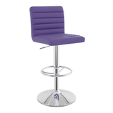 Faux Leather Bar Stool With Polished Chrome Frame - Somerville