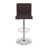 Faux Leather Bar Stool With Polished Chrome Frame - Somerville