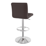 Faux Leather Bar Stool With Polished Chrome Frame - Somerville