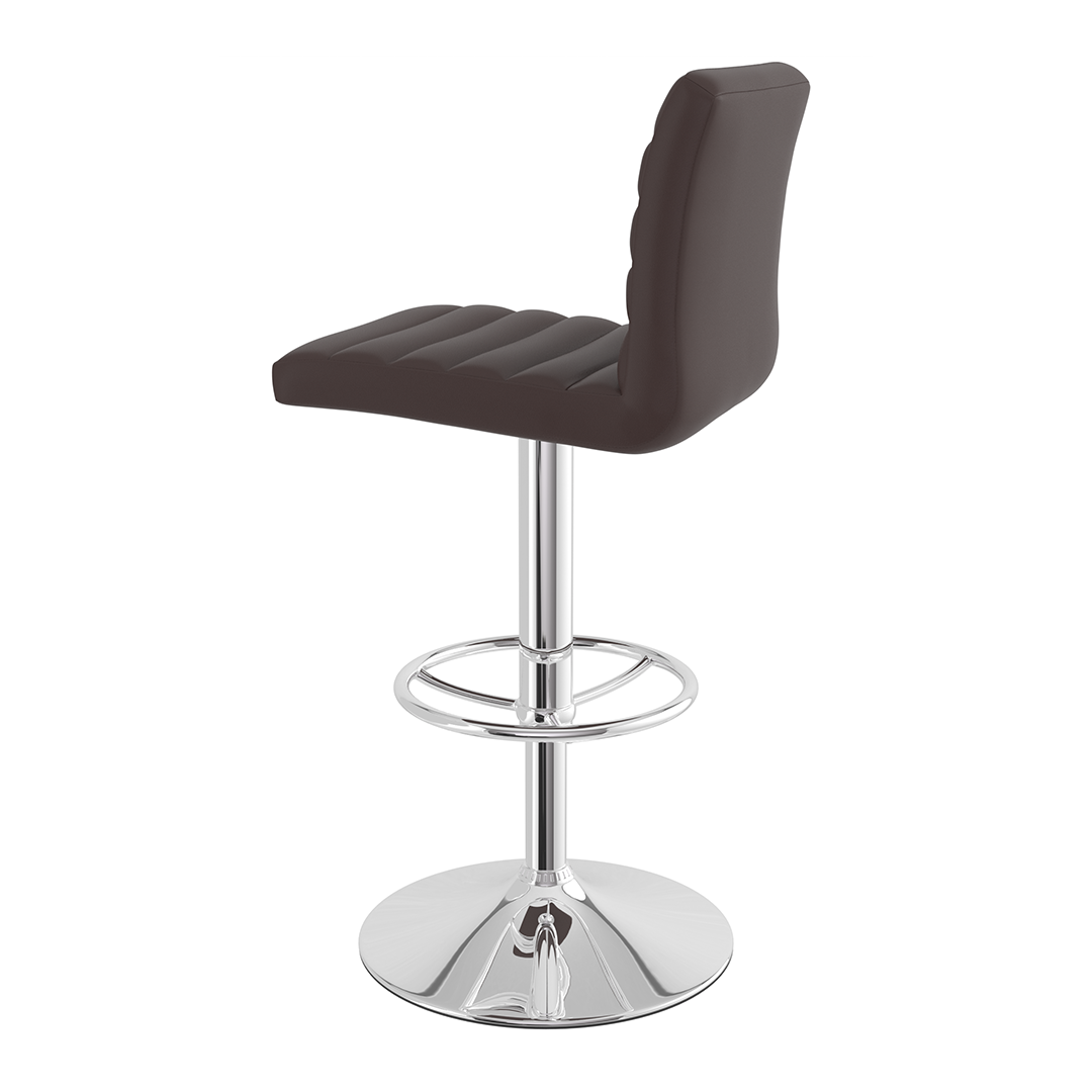 Faux Leather Bar Stool With Polished Chrome Frame - Somerville