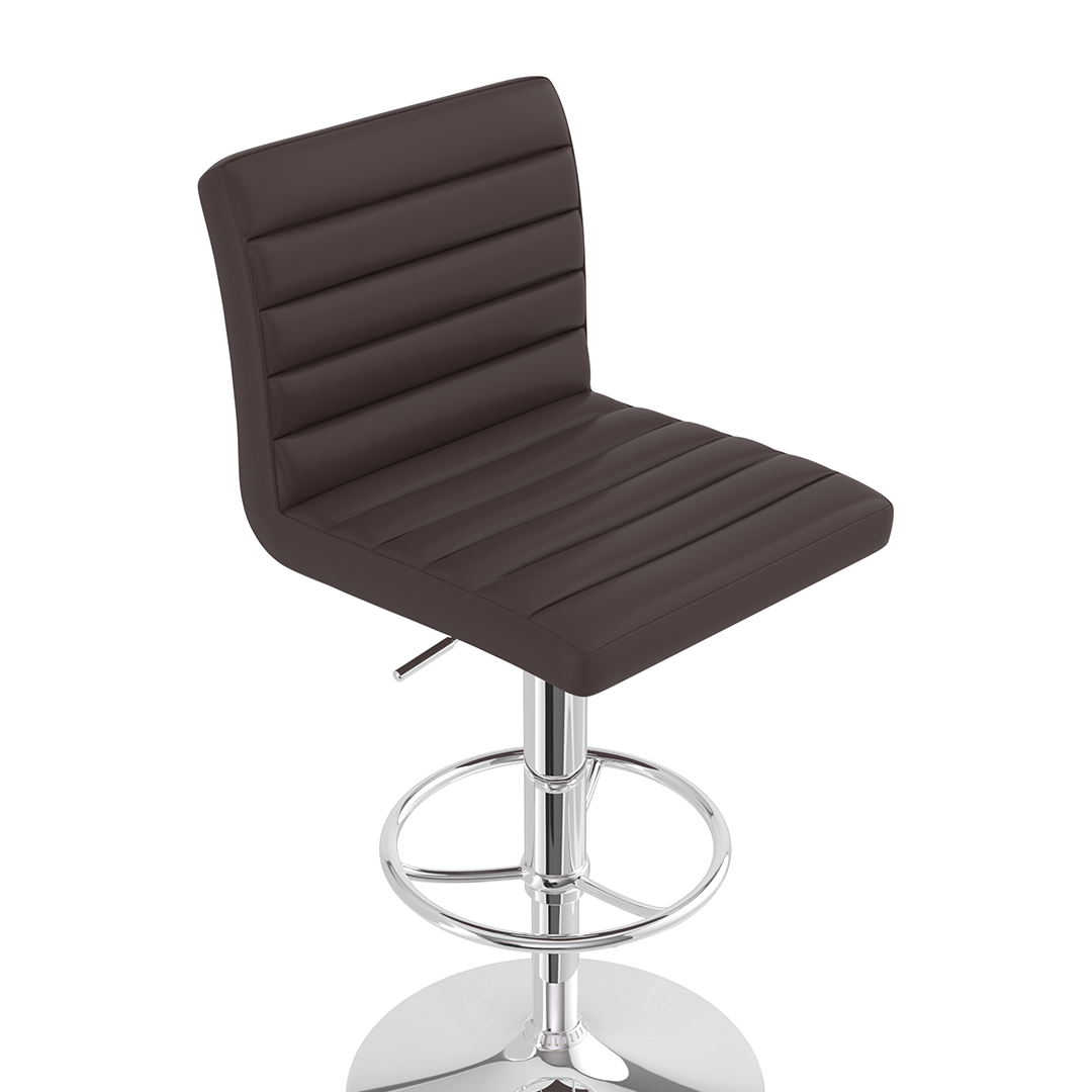 Faux Leather Bar Stool With Polished Chrome Frame - Somerville