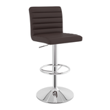 Faux Leather Bar Stool With Polished Chrome Frame - Somerville