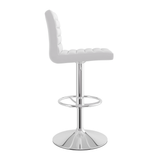 Faux Leather Bar Stool With Polished Chrome Frame - Somerville