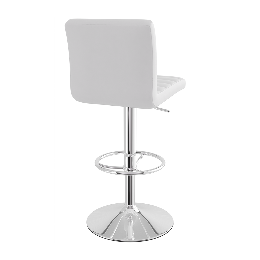 Faux Leather Bar Stool With Polished Chrome Frame - Somerville