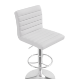 Faux Leather Bar Stool With Polished Chrome Frame - Somerville