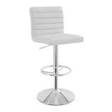 Faux Leather Bar Stool With Polished Chrome Frame - Somerville