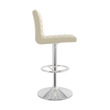 Faux Leather Bar Stool With Polished Chrome Frame - Somerville