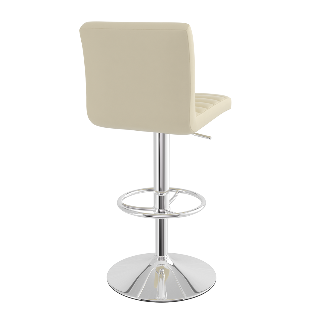 Faux Leather Bar Stool With Polished Chrome Frame - Somerville